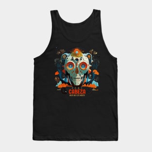 Halloween Day of the Dead Cabeza Sugar Skull Tank Top